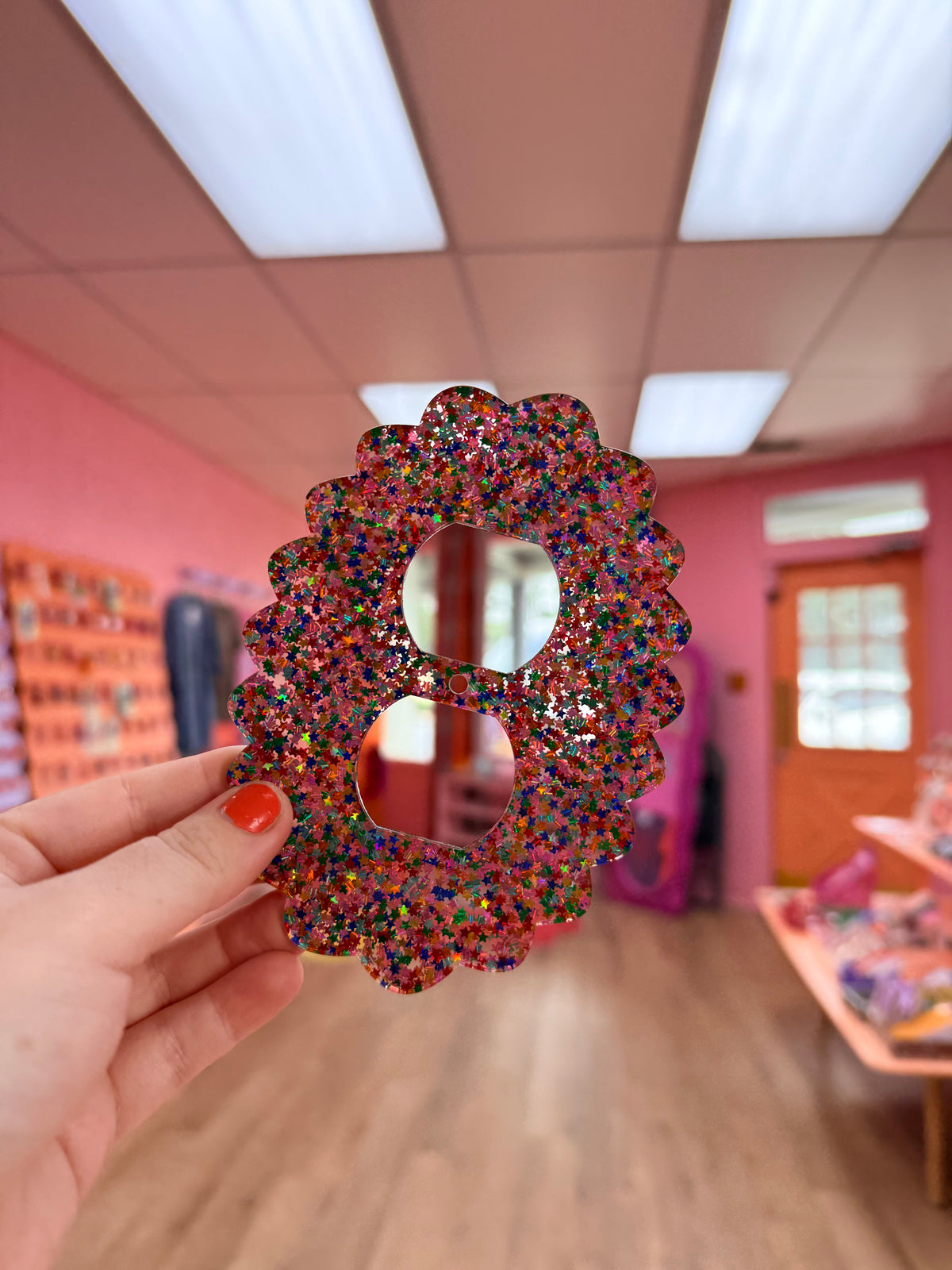 Rainbow Glitter Star Outlet Covers