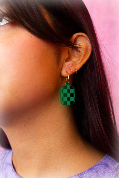 Checkered Charm Earrings