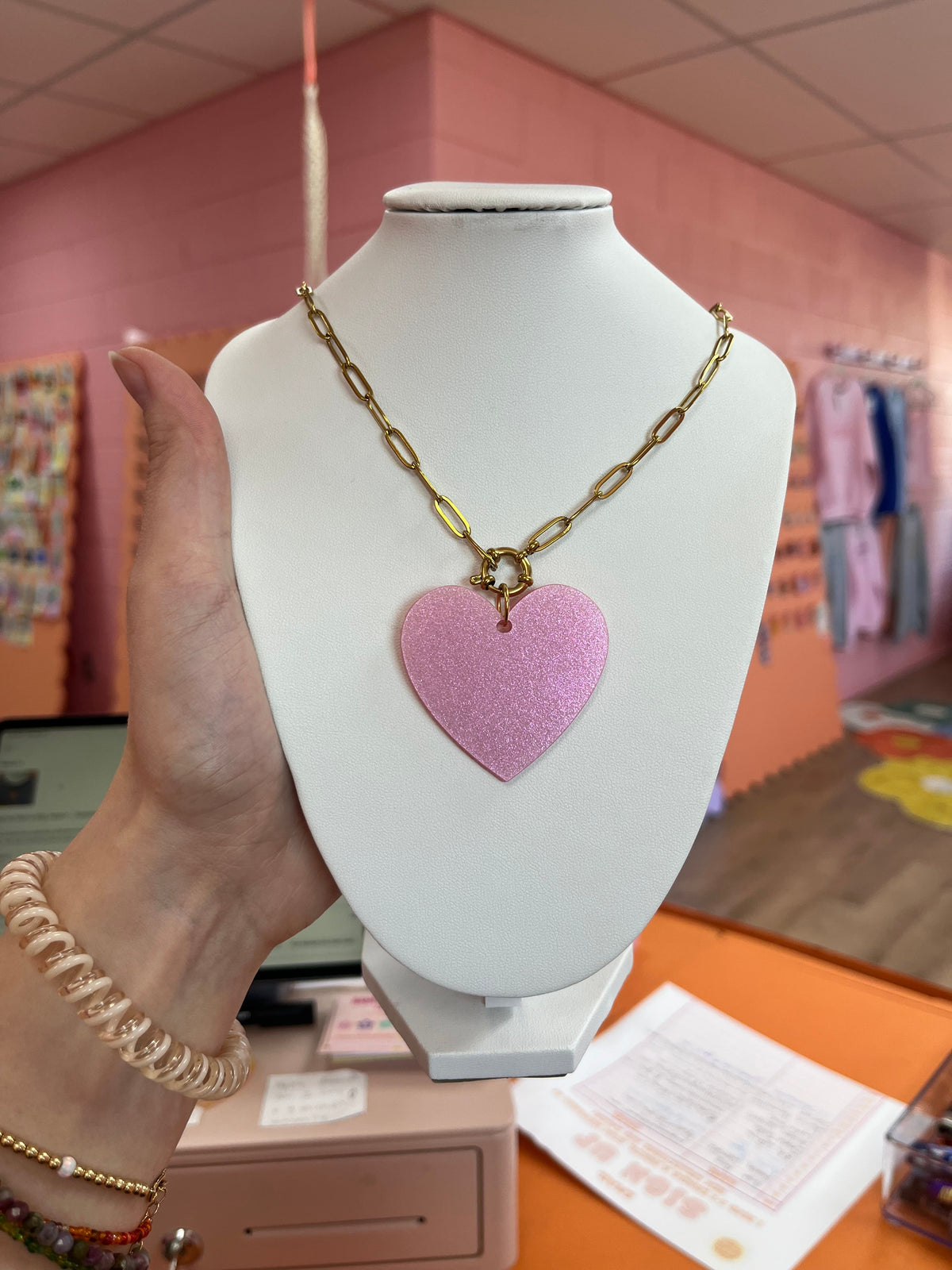 You've Got a Big Heart - Statement Acrylic Heart Charm Necklace