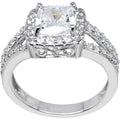 Sterling Silver Princess Cubic Zirconia Ring -2.31 ct tw