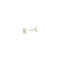 14k Yellow Gold CZ Initial E Stud Earrings