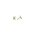 14k Yellow Gold CZ Initial K Stud Earrings