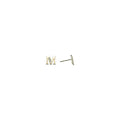 14k Yellow Gold CZ Initial M Stud Earrings