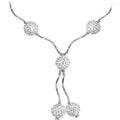 Sterling Silver Clear Crystal Ball Drop Necklace