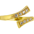Solid 14k Yellow Gold Cubic Zirconia Classic Toe Ring