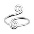 Solid 14k White Gold Scrolled Toe Ring