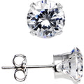 925 Sterling Silver 7mm CZ Round Stud Earrings