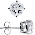 925 Sterling Silver 4-Segment Cubic Zirconia Stud Earrings
