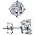 Sterling Silver 1.25 ct 9-Segment Cubic Zirconia Stud Earrings