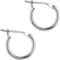 14K White Gold 1.5mm 3/8 Inch Hoop Earrings