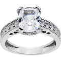 Sterling Silver Emerald Cubic Zirconia Ring -3.42 ct tw