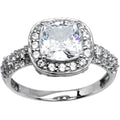 Sterling Silver Princess Cubic Zirconia Ring -2.18 ct tw