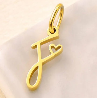 SUNIBI Personalized Initial Letter Heart Stainless Steel Accessories for Woman Necklace Ladies Jewelry Charm Gifts Wholesale