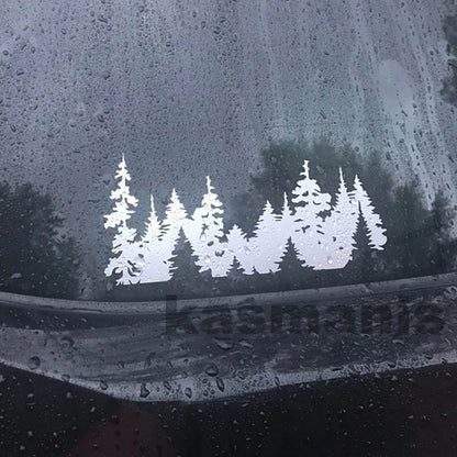 Mountain Forest Trees Vinyl Sticker Decal | Nature Adventure Wall Art for Car Laptop Window