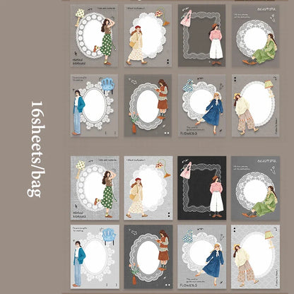 Mr.Paper 16Pcs Light Sleep Manuscript Sticker Pack | Hand-Drawn Journal Decor Kit