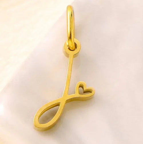 SUNIBI Personalized Initial Letter Heart Stainless Steel Accessories for Woman Necklace Ladies Jewelry Charm Gifts Wholesale
