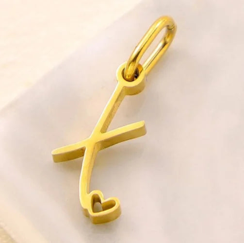 SUNIBI Personalized Initial Letter Heart Stainless Steel Accessories for Woman Necklace Ladies Jewelry Charm Gifts Wholesale