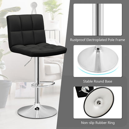 Adjustable Swivel Bar Stool with PU Leather-Brown