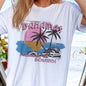 1pcs WHITE Tees Summer Casual Oversized Tee Best Surfing Santa Monica California Womens Retro Style