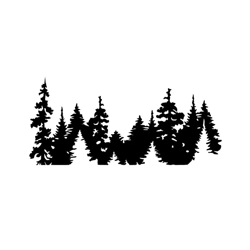Mountain Forest Trees Vinyl Sticker Decal | Nature Adventure Wall Art for Car Laptop Window