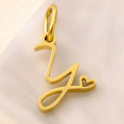 SUNIBI Personalized Initial Letter Heart Stainless Steel Accessories for Woman Necklace Ladies Jewelry Charm Gifts Wholesale