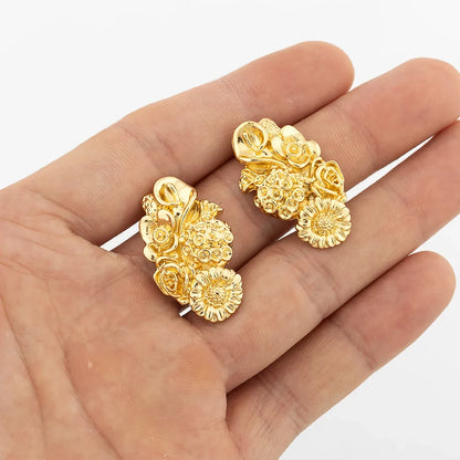 New Fashion Gold Plated Jewelry Set Pendant Dubai Italy Necklace Drop Earrings for Women Adjustable Chain Party Bohemia Jewelry