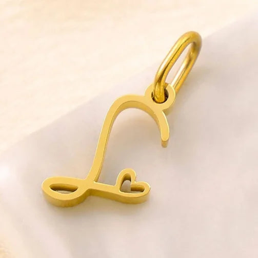 SUNIBI Personalized Initial Letter Heart Stainless Steel Accessories for Woman Necklace Ladies Jewelry Charm Gifts Wholesale