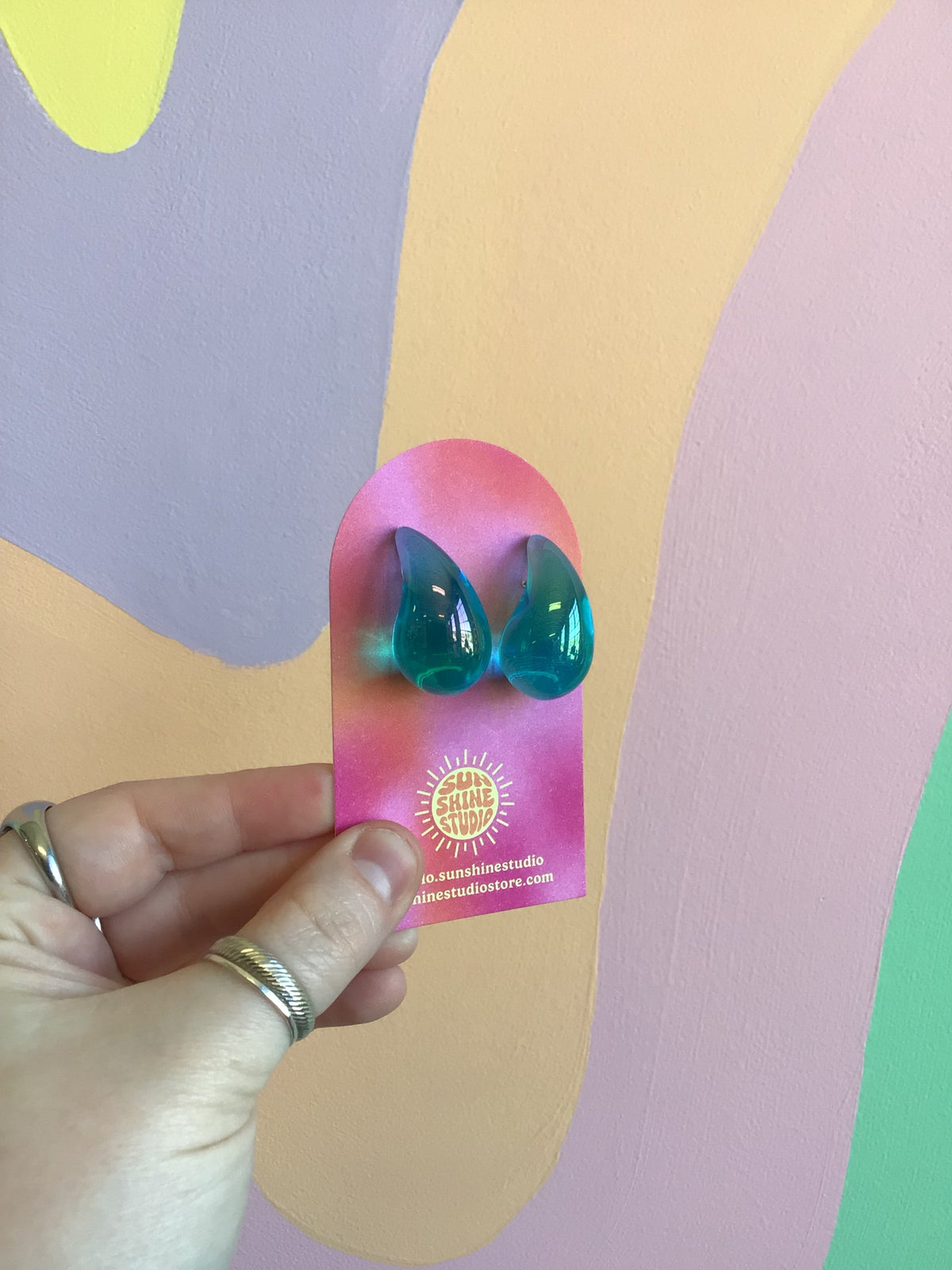 Resin Chunky Colorful Stud