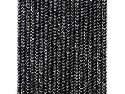Quality Faceted Black Spinel Rondelle Beads 1x2mm/2x3mm/2x4m, SKU#U101