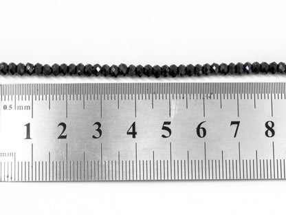 Quality Faceted Black Spinel Rondelle Beads 1x2mm/2x3mm/2x4m, SKU#U101