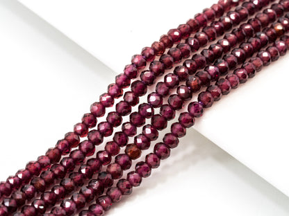 Top Quality Faceted Brazilian Garnet Rondelle Beads, 2x3mm/2x4mm, SKU#U107