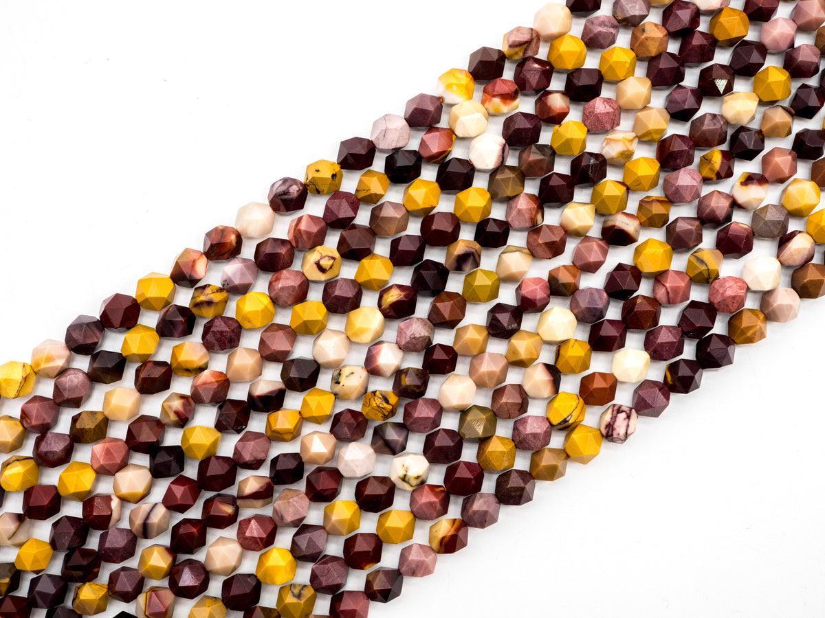 Unique Diamond Cut Quality Natural Mookaite beads, Sku#U134