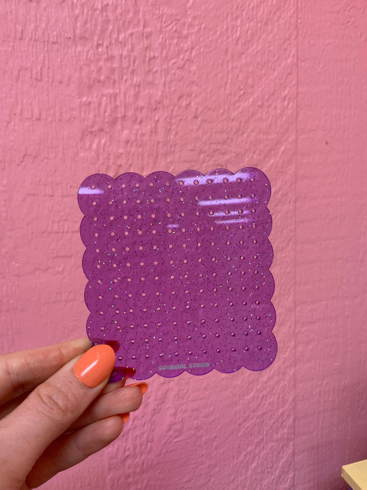 Shimmer purple travel earring holder
