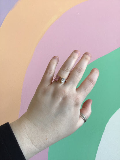 Dancing Gems Titanium Ring