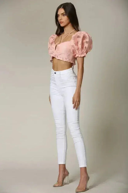 Square Neck Puff Sleeve Top – Elegant & Trendy for Every Occasion