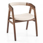 Leisure Bamboo Dining Chair with Curved Back and Anti-slip Foot Pads-Natural