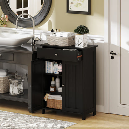 Bathroom Floor Cabinet Freestanding Storage Organizer with 2 Doors