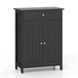 Bathroom Floor Cabinet Freestanding Storage Organizer with 2 Doors
