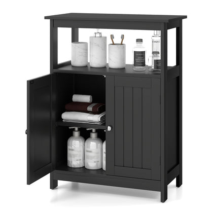 Bathroom Floor Cabinet Freestanding Storage Organizer with Open Compartment