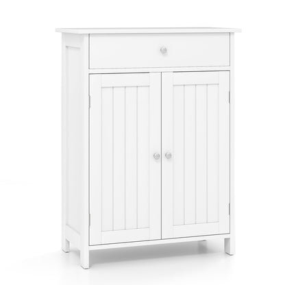 Bathroom Floor Cabinet Freestanding Storage Organizer with 2 Doors