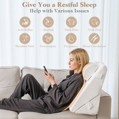 3 Pieces Bed Wedge Pillow Set with Air Memory Foam