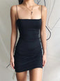Spaghetti Strap Female High Waist Sheath Mini Sleeveless Vestidos Dresses