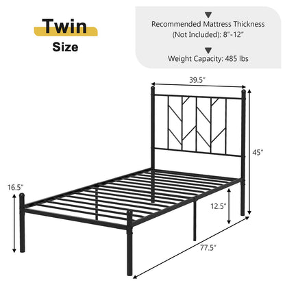Twin/Full/Queen Size Platform Bed Frame with Sturdy Metal Slat Support