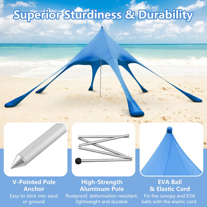 20 x 20 Feet Beach Canopy Tent with UPF50+ Sun Protection and Shovel