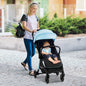 One-Hand Folding Portable Lightweight Baby Stroller with Aluminum Frame-Blue