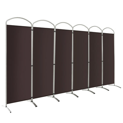 6 Feet 6-Panels Freestanding Folding Privacy Screen-White