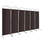 6 Feet 6-Panels Freestanding Folding Privacy Screen-White