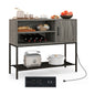 Buffet Sideboard Coffee Bar Cabinet with Power Outlets and USB Ports