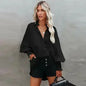 Spring And Autumn New Lapel Shirts Thin Mid Length Striped Casual Long