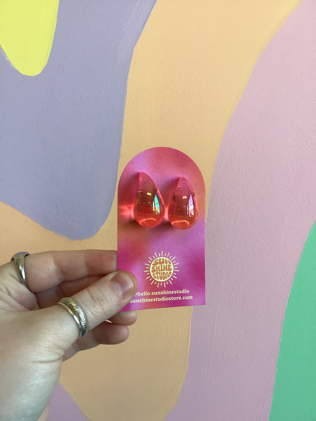 Resin Chunky Colorful Stud